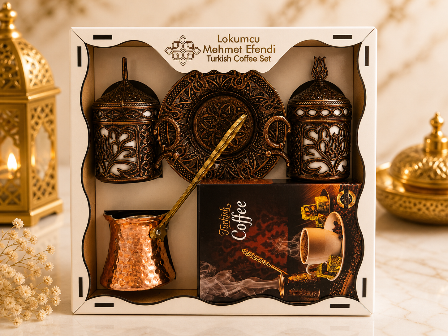 53A392EC-F149-4436-A3E2-C8065E50197C Set cafea Lokumcu Mehmet Efendi cupru - imagine 1